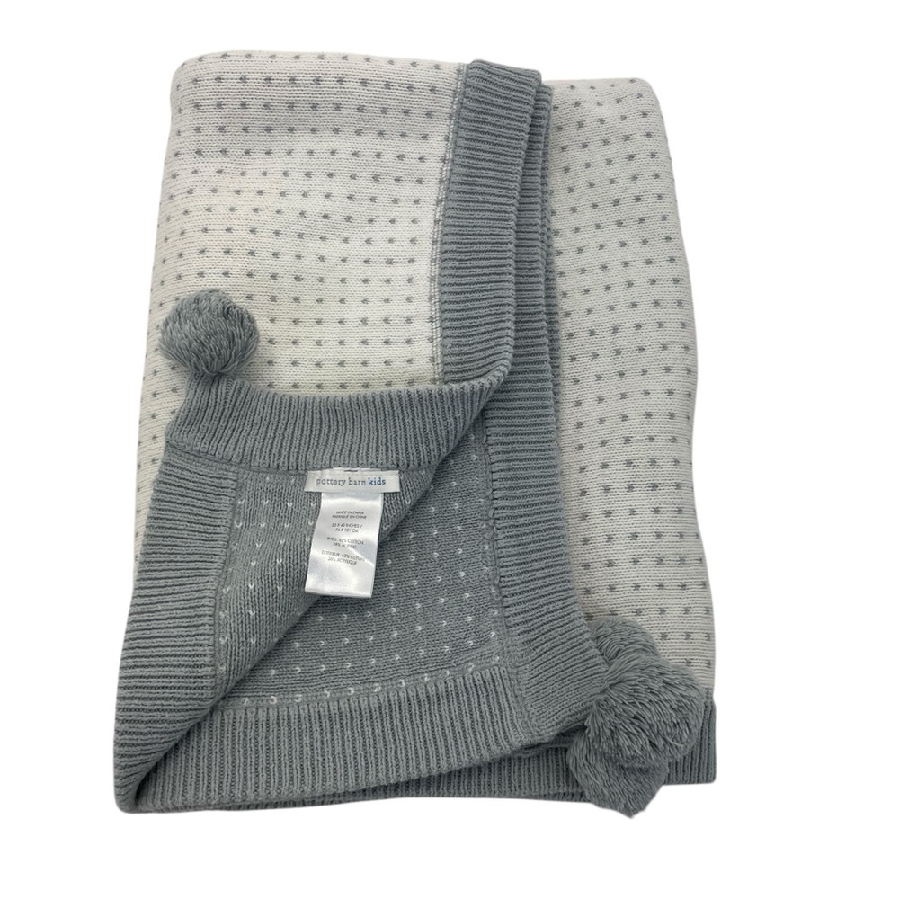 Pottery Barn Kids Blanket OS Gray/White